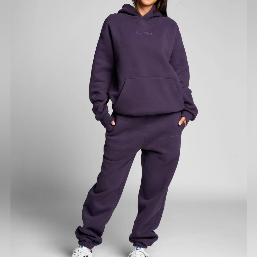 🥰2-Pc SeT ❤️NIP❤️ Comfrt SIGNATURE HOODIE & SWEATPANTS BLACKBERRY S/M - Picture 2 of 16